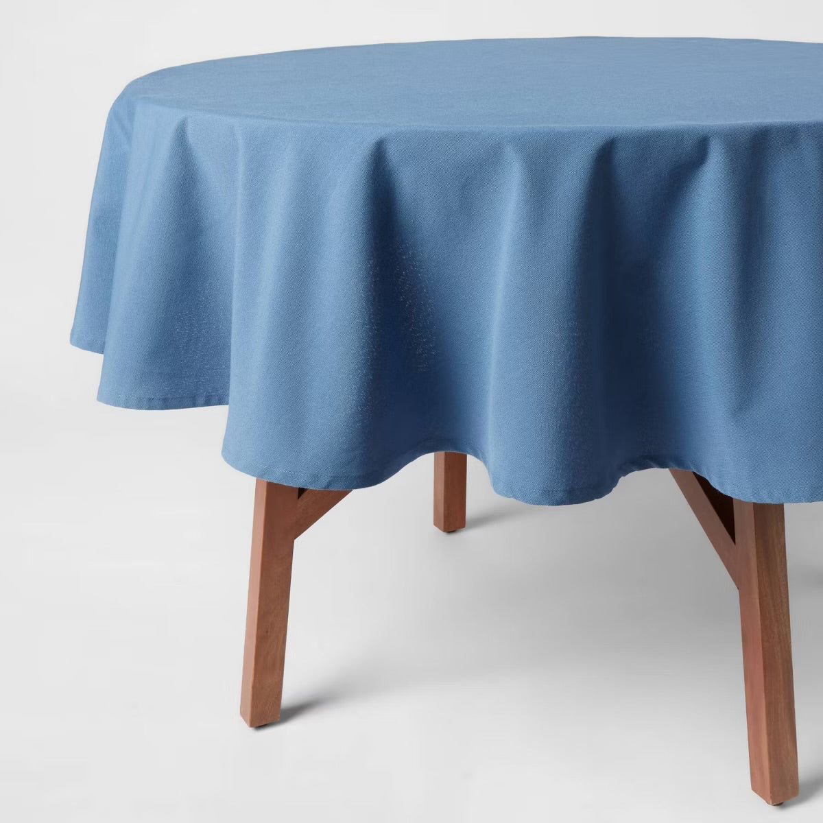 Threshold 70" Blue Cotton Round Tablecloth