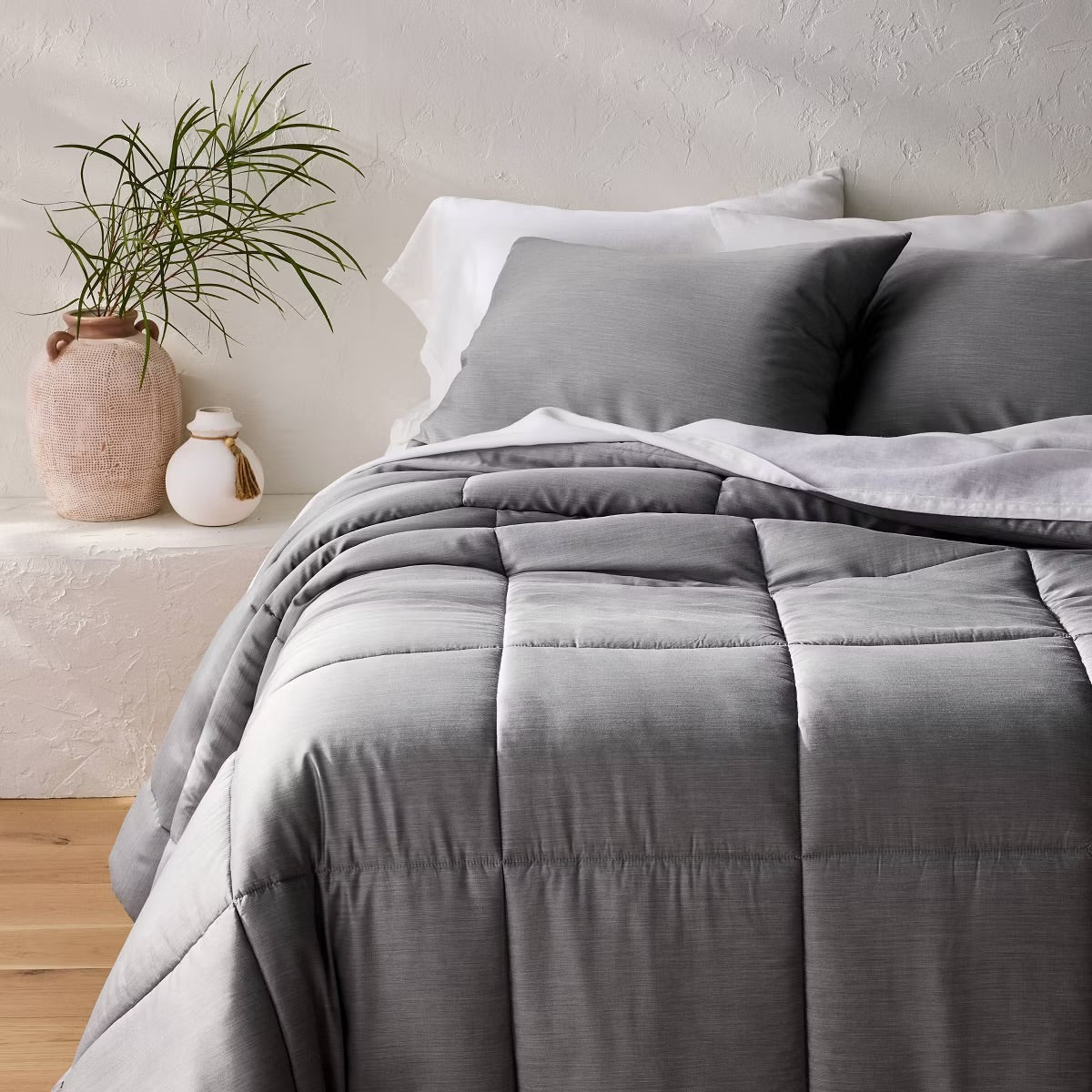 King/California King Rayon from Bamboo Comforter Set Dark Gray - Casaluna