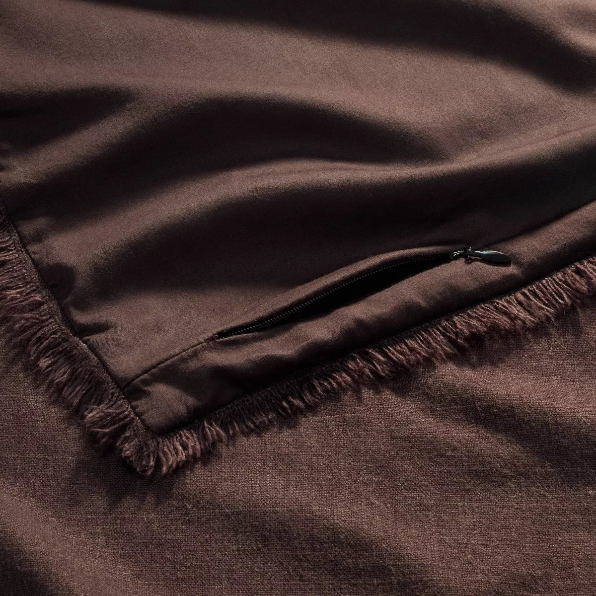 King Heavyweight Linen Blend Comforter and Sham Set Dark Fig - Casaluna