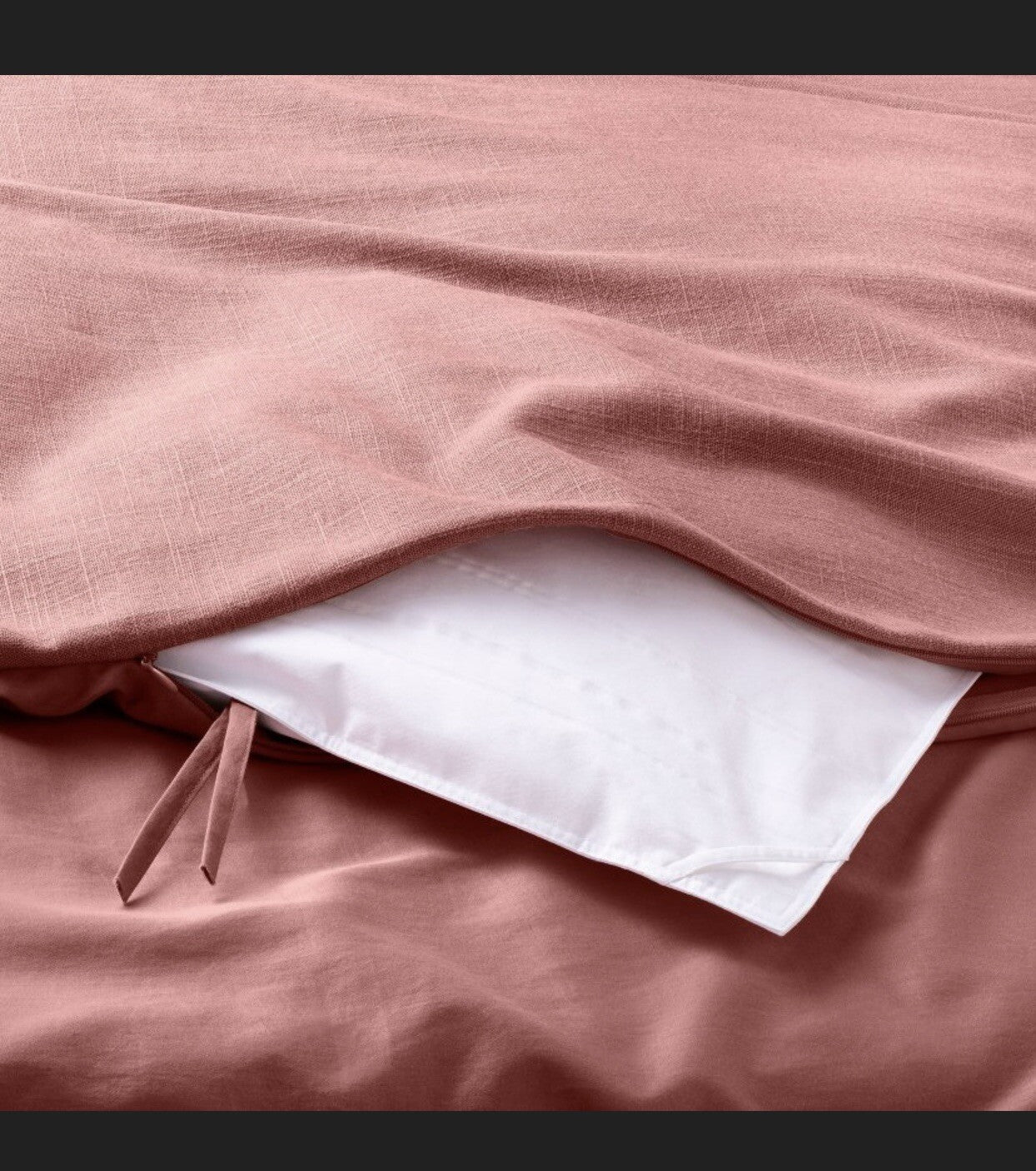 King Heavyweight Linen Blend Duvet Cover & Sham Set Rose - Casaluna