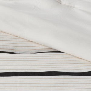Full/Queen 5pc Modern Stripe Comforter Set Off-White - Threshold