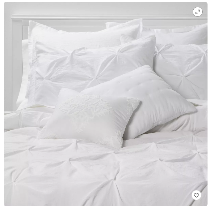 8pc King Pinch Pleat Comforter Set White - Threshold