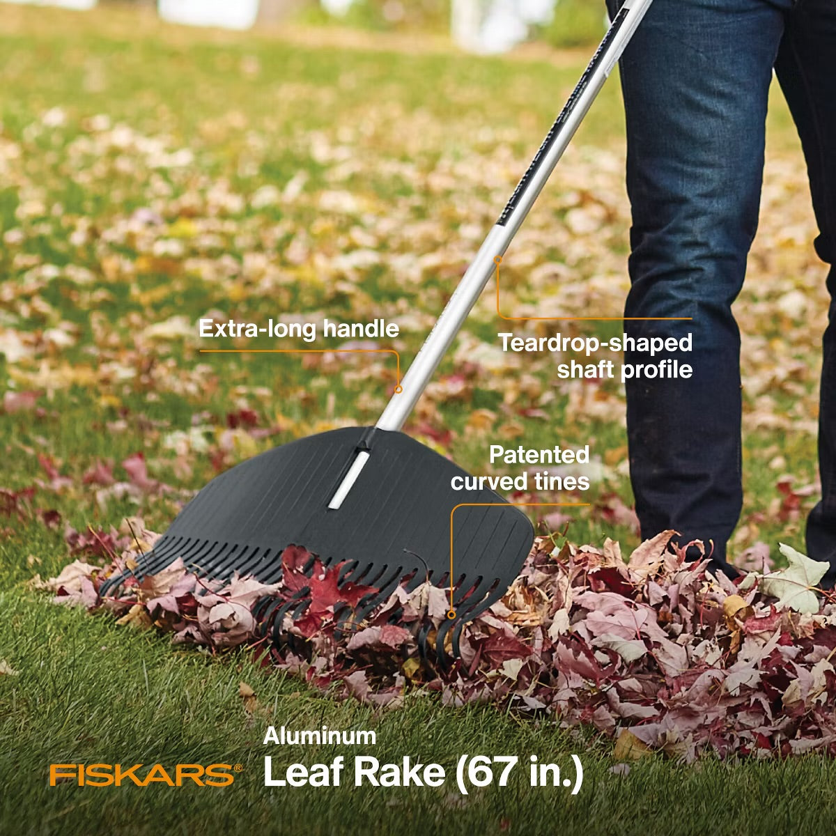 Fiskars 67" Leaf Rake