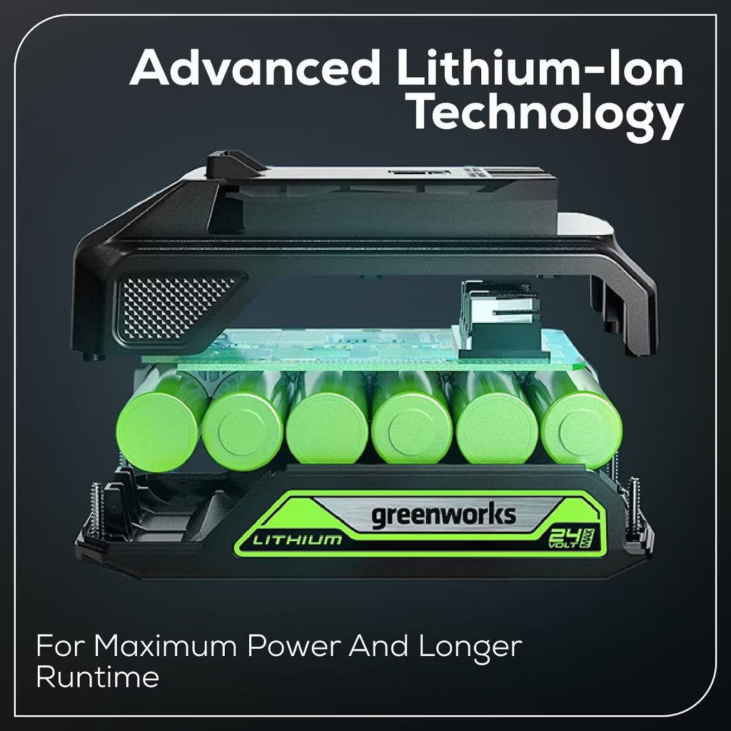 Greenworks POWERALL 2x24V 21" Self-Propelled Mower with (2) 5.0Ah Batteries and Charger