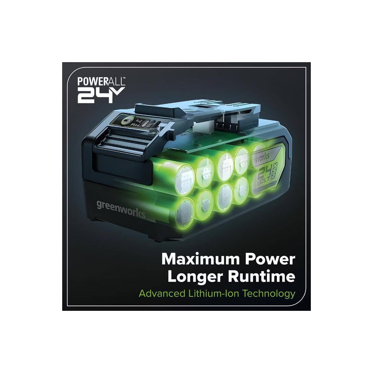 Greenworks POWERALL 2x24V 21" Self-Propelled Mower with (2) 5.0Ah Batteries and Charger