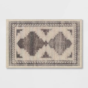 2'6" x 3'10" Washable Cromwell Printed Style Rug Tan - Threshold