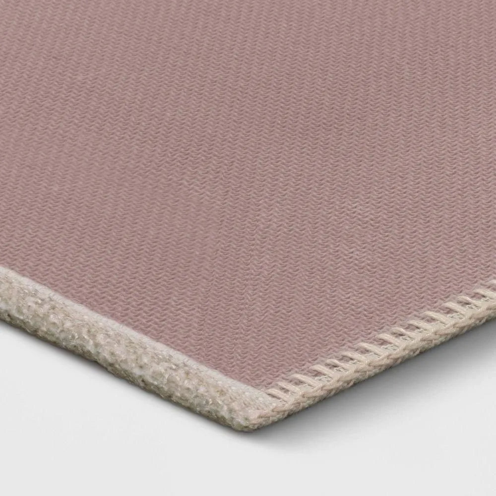 2'6" x 3'10" Washable Cromwell Printed Style Rug Tan - Threshold