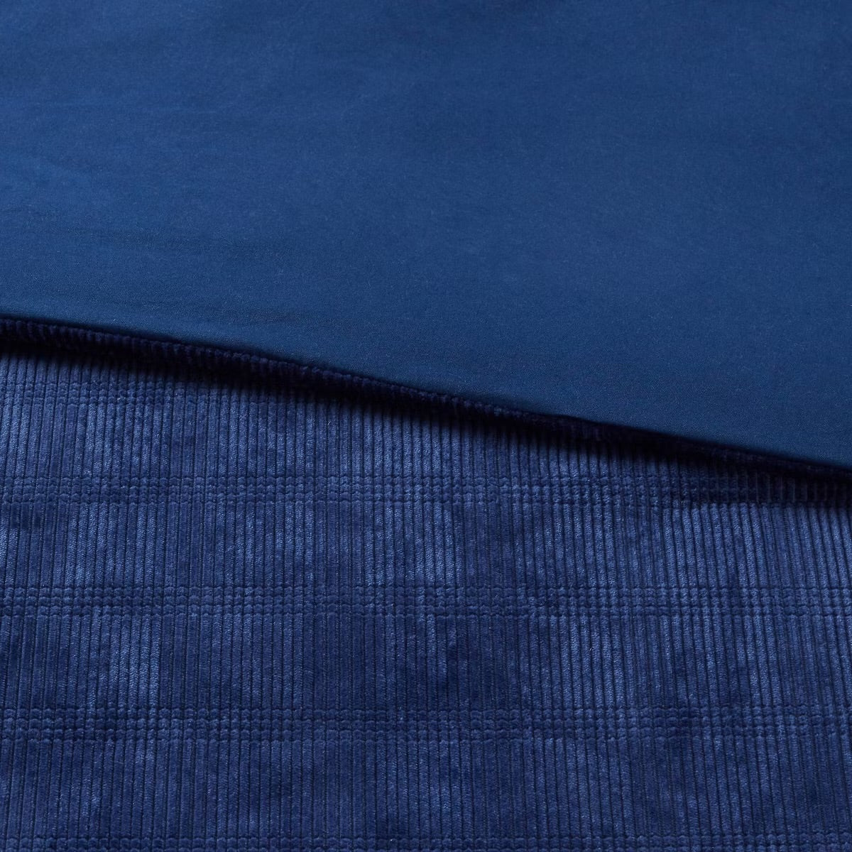 Twin/Twin Extra Long Corduroy Plaid Comforter Navy Blue - Room Essentials