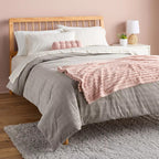 Full/Queen Corduroy Plaid Comforter Gray - Room Essentials
