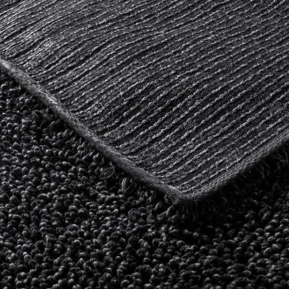 24"x40" Looped Bath Rug Black - Casaluna