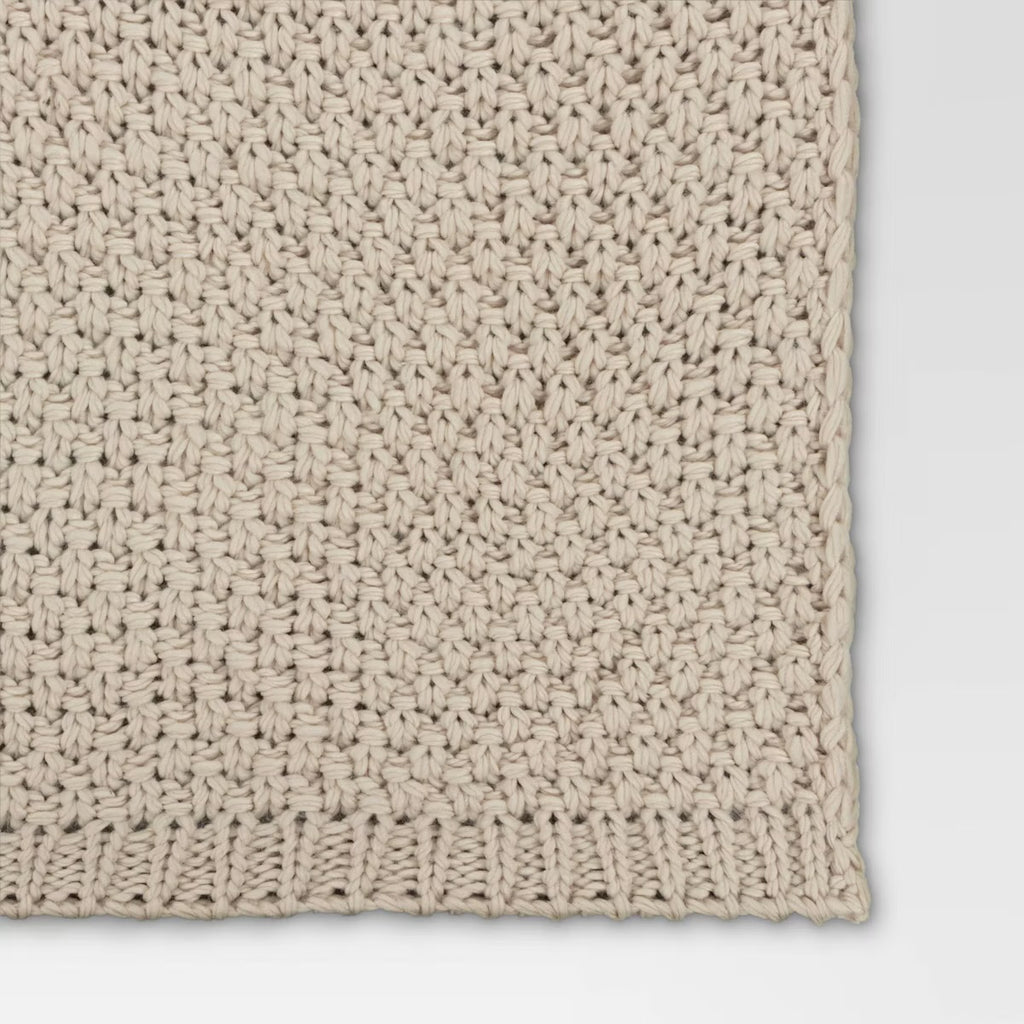 Oversized Recycled Knit Throw Blanket Off-White - Threshold