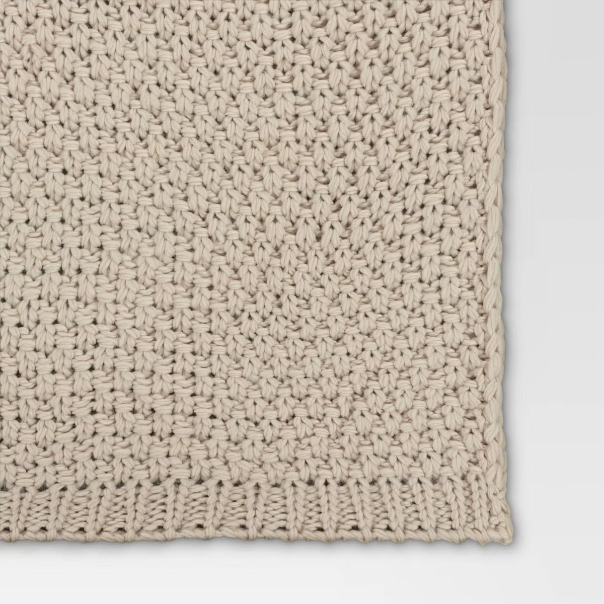 Oversized Recycled Knit Throw Blanket Off-White - Threshold