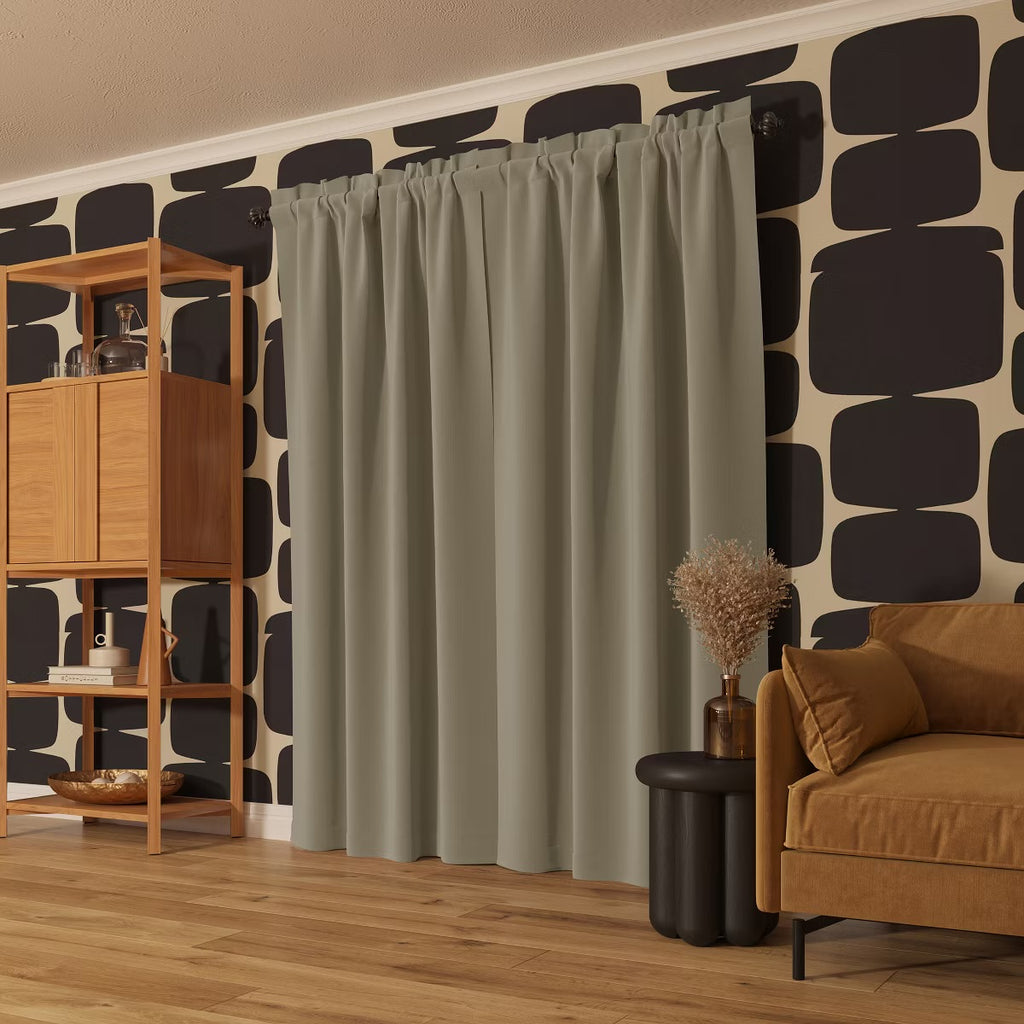 2PK 52"x63" Sun Zero Blackout Oslo Theater Grade Rod Pocket Curtain Panel Cream