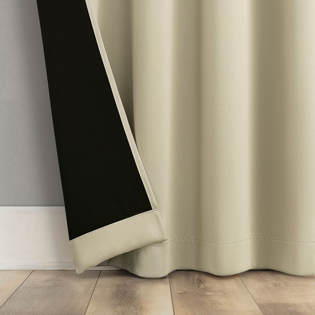 2PK 52"x63" Sun Zero Blackout Oslo Theater Grade Rod Pocket Curtain Panel Cream