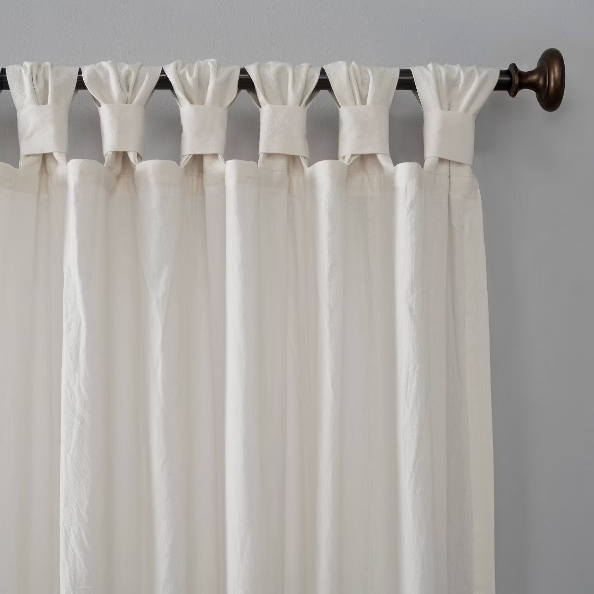 2PK - 52"x108" Archaeo Light Filtering Washed Cotton Twist Tab Curtain Panel Ivory