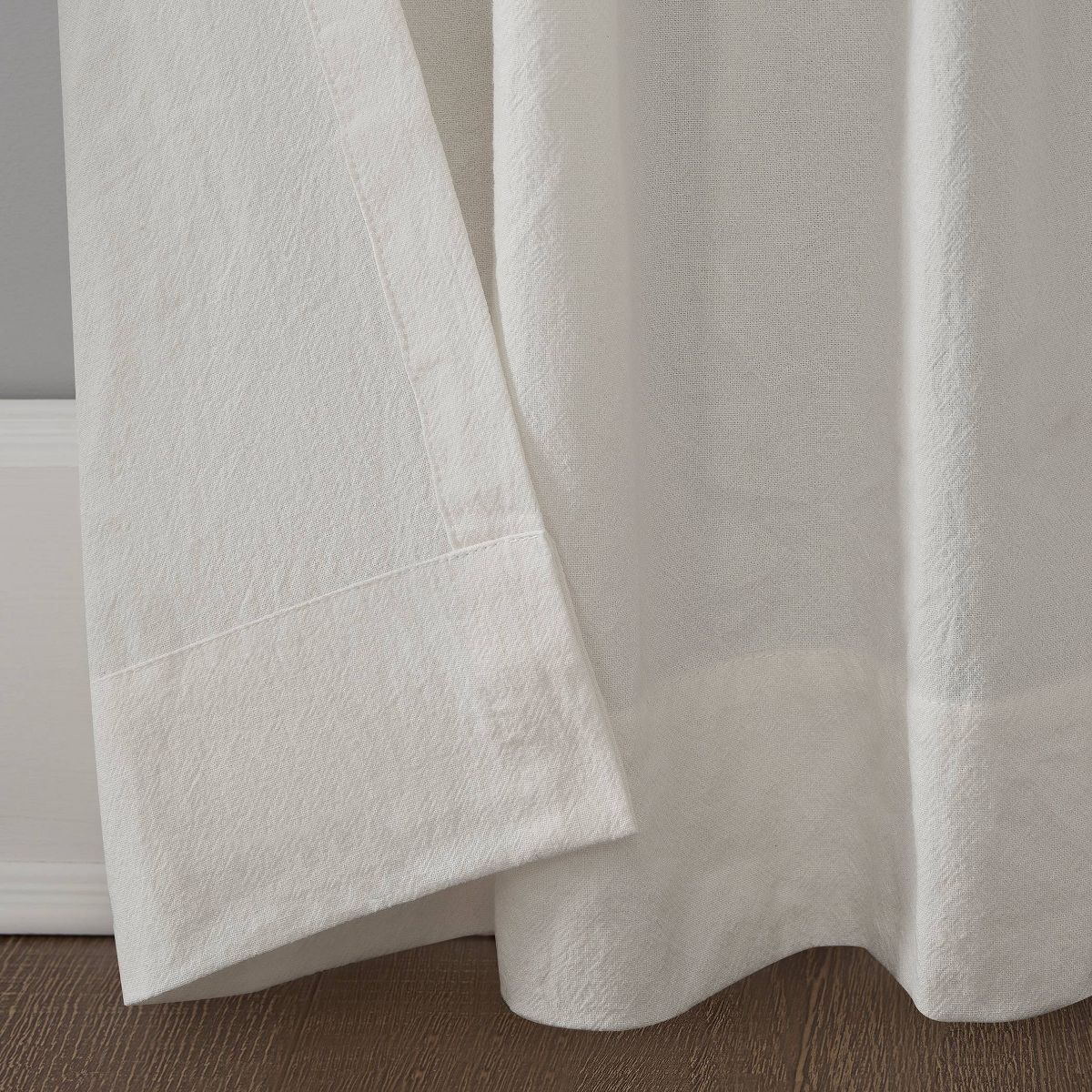 2PK - 52"x108" Archaeo Light Filtering Washed Cotton Twist Tab Curtain Panel Ivory