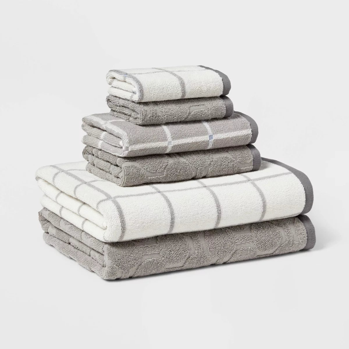 6pc Bath Towel Bundle Set Gray - Room Essentials