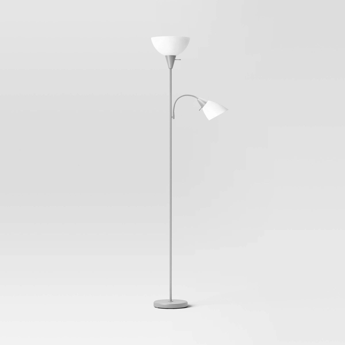 Torchiere with Task Light Floor Lamp Silver - Room Essentials