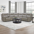 Gilman Creek 6-piece Top-grain Leather Power Sectional