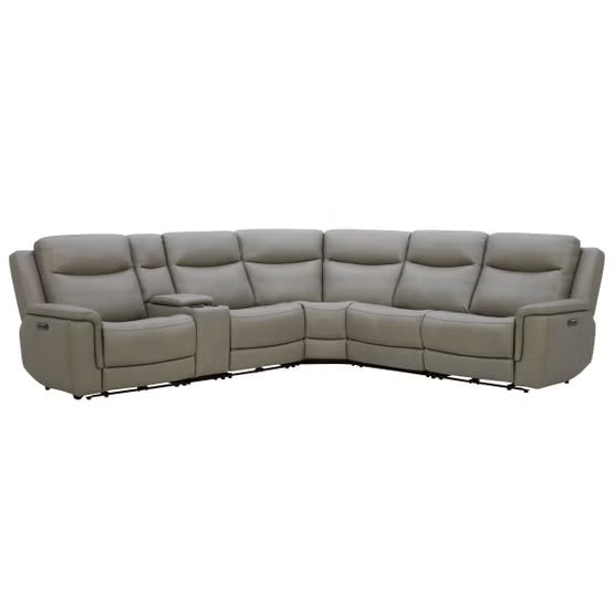 Gilman Creek 6-piece Top-grain Leather Power Sectional