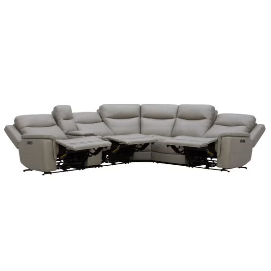 Gilman Creek 6-piece Top-grain Leather Power Sectional