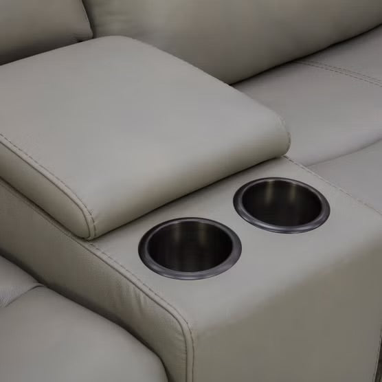 Gilman Creek 6-piece Top-grain Leather Power Sectional