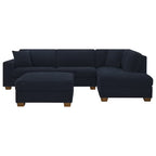 Thomasville Miles 3-piece Right-facing Fabric Sectional with Storage Ottoman - Navy