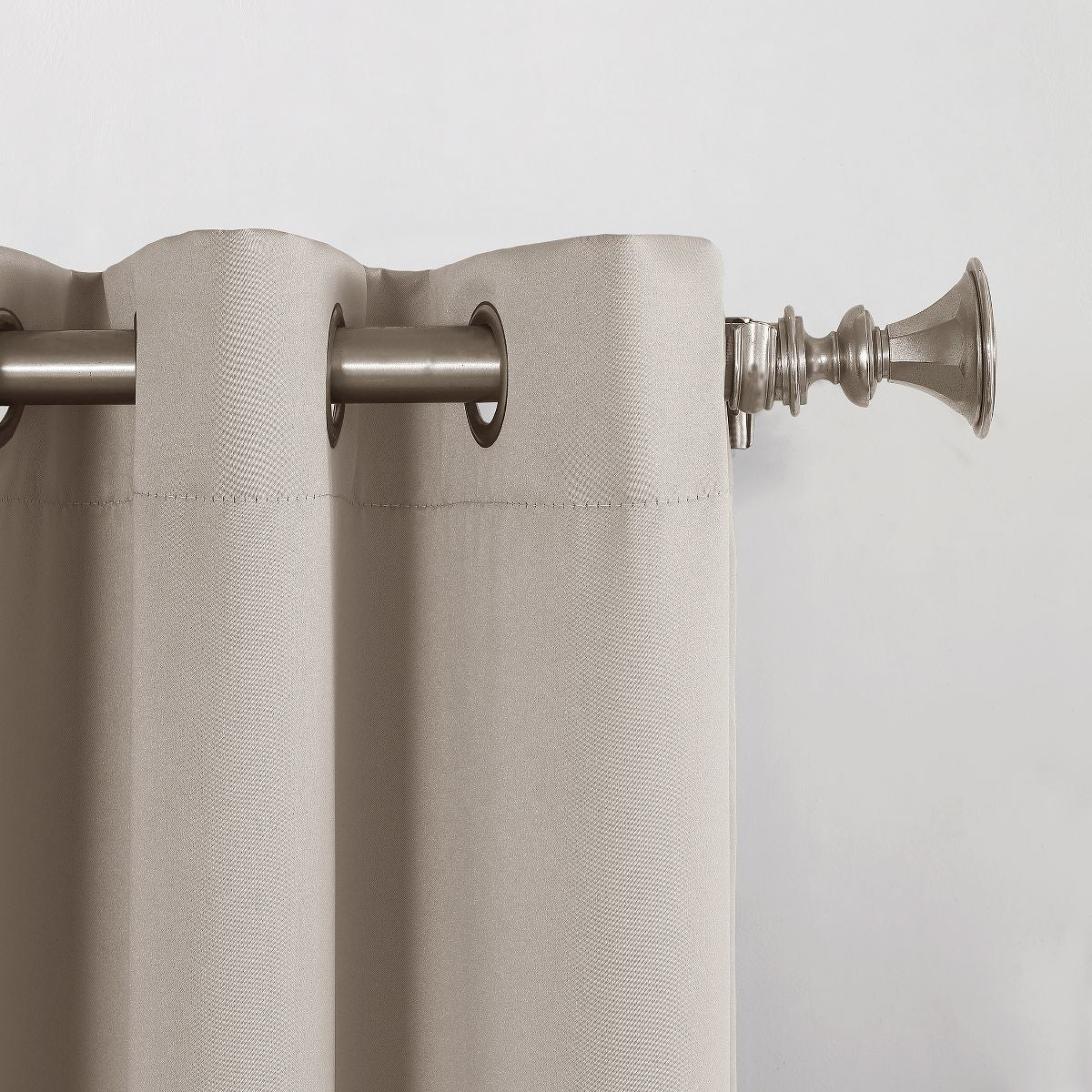 2PK - 40"x95" Sun Zero Room Darkening Lazlo Grommet Curtain Panel Stone