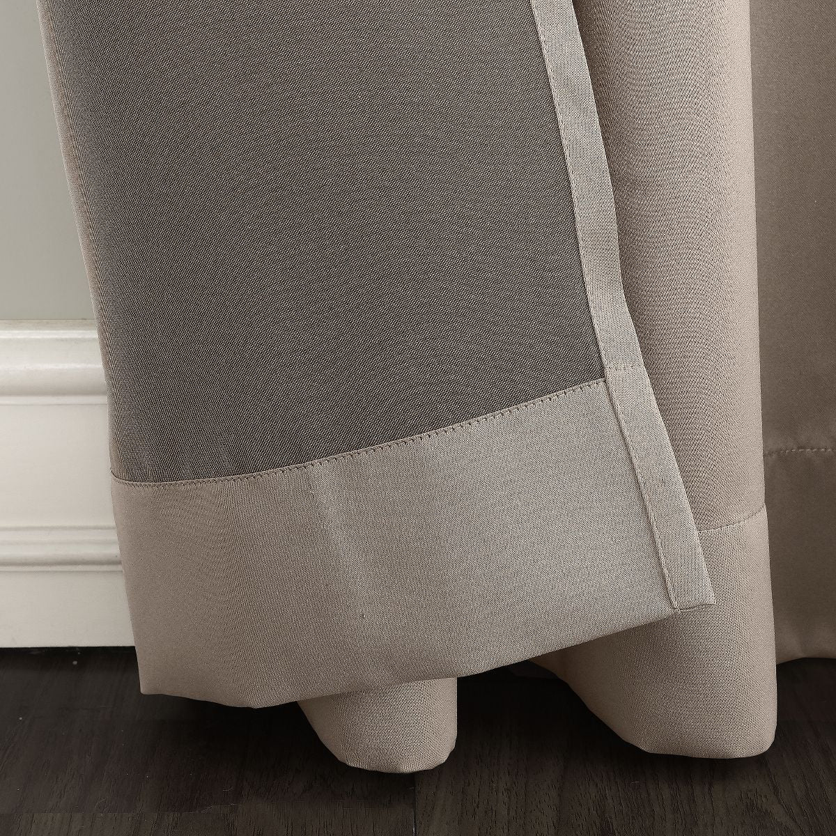 2PK - 40"x95" Sun Zero Room Darkening Lazlo Grommet Curtain Panel Stone