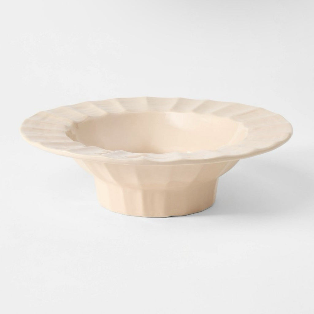 Ceramic Hand Molded Pedestal Bowl Pink - Threshold designed with Studio McGee