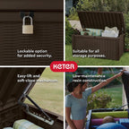 Keter Borneo Outdoor Storage Deck Box, 110 Gallon, Brown