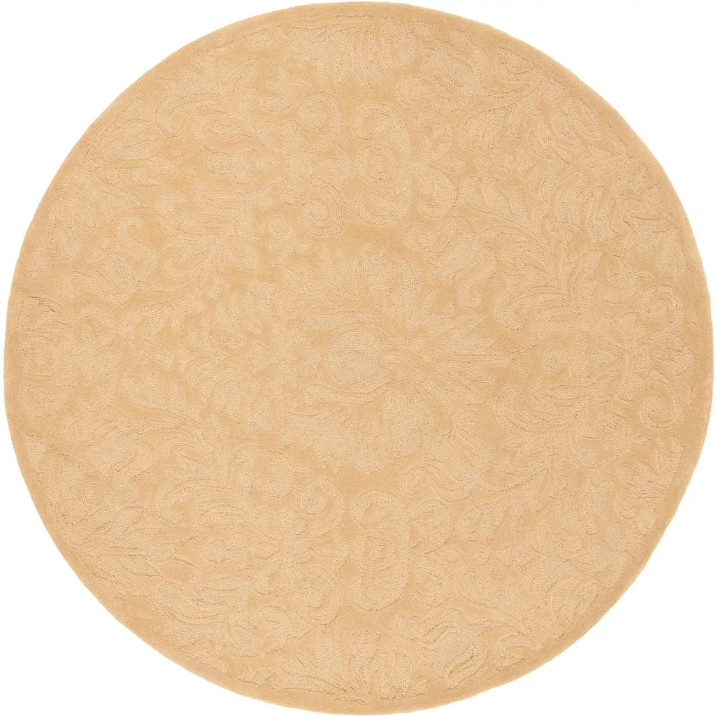 8’ Round Brussels TLP714 Hand Hooked Indoor Area Rug - Beige