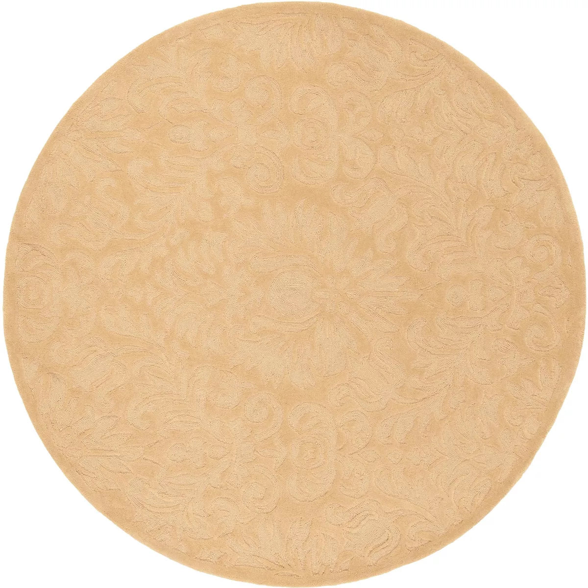 8’ Round Brussels TLP714 Hand Hooked Indoor Area Rug - Beige