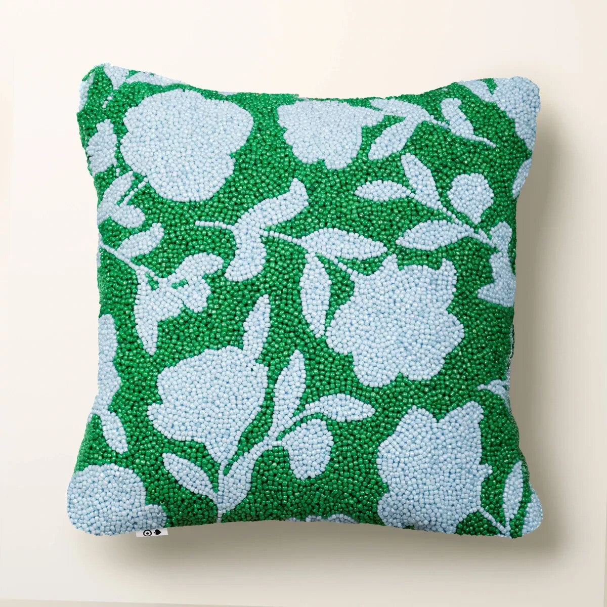 12"x12" Beaded Classic Rose Square Throw Pillow Green/Blue - kate spade new york