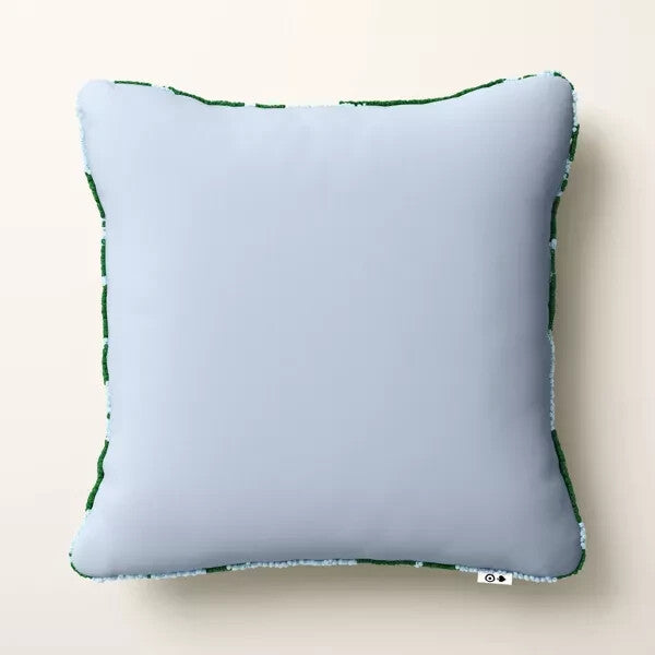 12"x12" Beaded Classic Rose Square Throw Pillow Green/Blue - kate spade new york