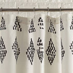 Jungalow Prosperity Shower Curtain Black/Cream 100% Cotton