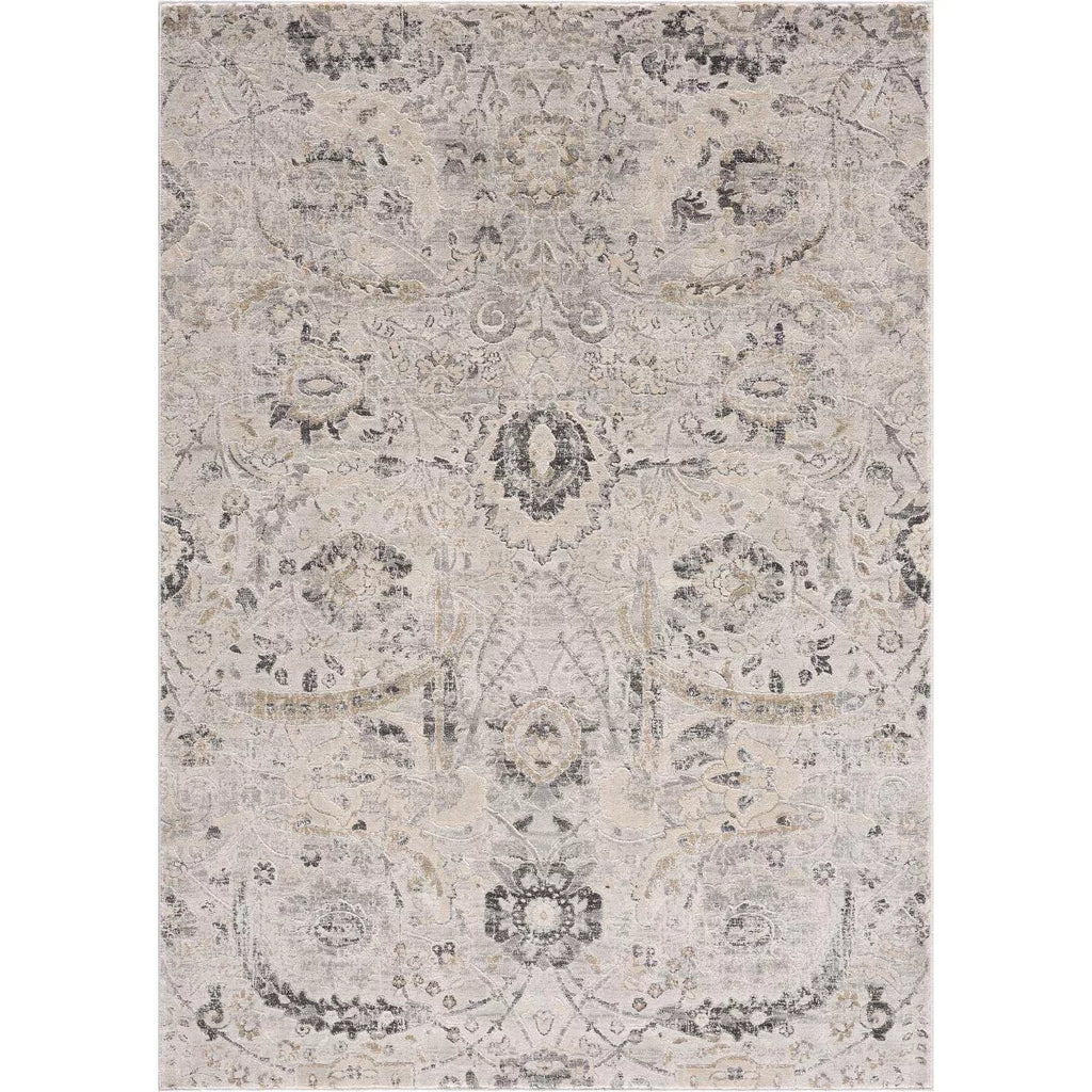 5’3 x 7’3 Obsidian Rustic Farmhouse Traditional Floral Medallion Area Rug