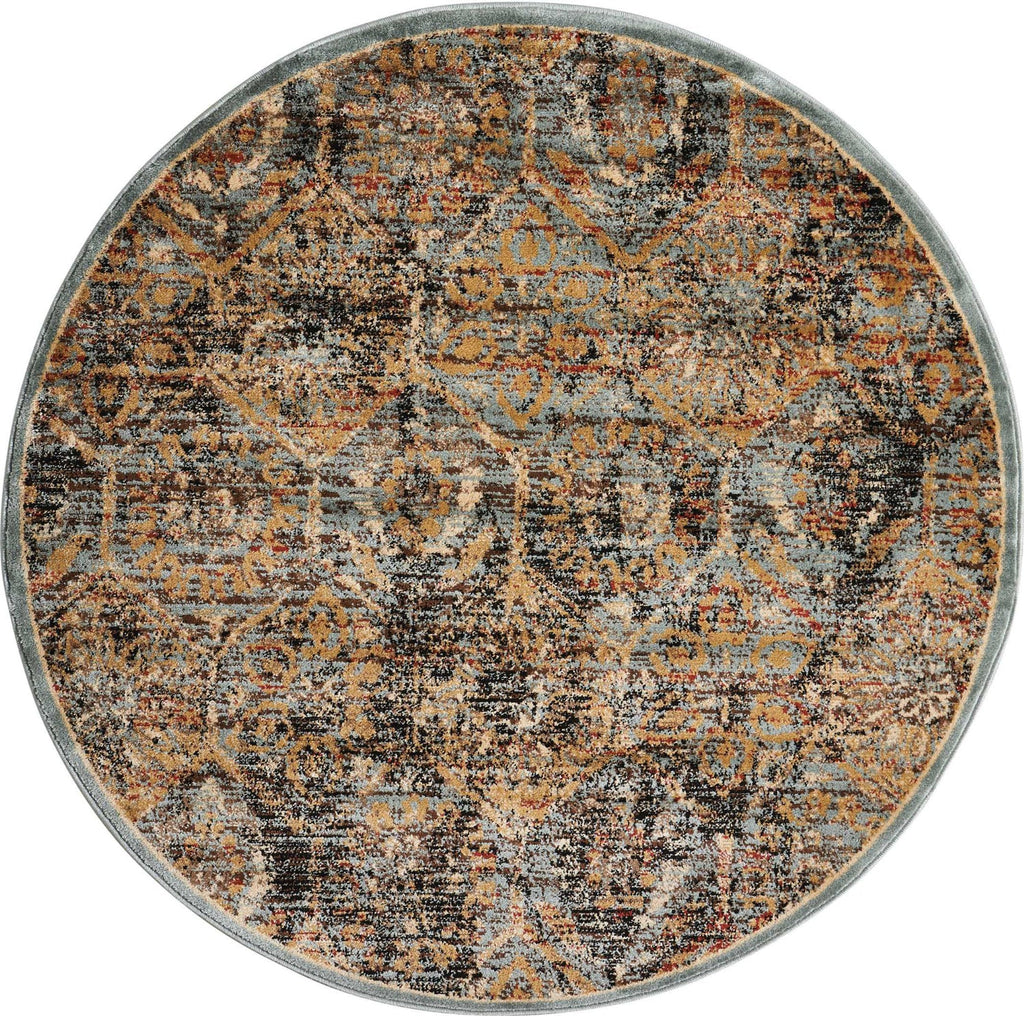 5’3 x 5’3 Round Nourison Delano Blue Area Rug