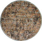 5’3 x 5’3 Round Nourison Delano Blue Area Rug