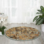 5’3 x 5’3 Round Nourison Delano Blue Area Rug
