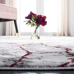 4” x 6” Craft Gray/Wine Distressed Abstract Area Rug