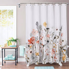 Floral Wave Shower Curtain White - Threshold