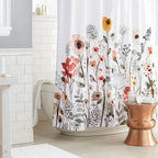 Floral Wave Shower Curtain White - Threshold