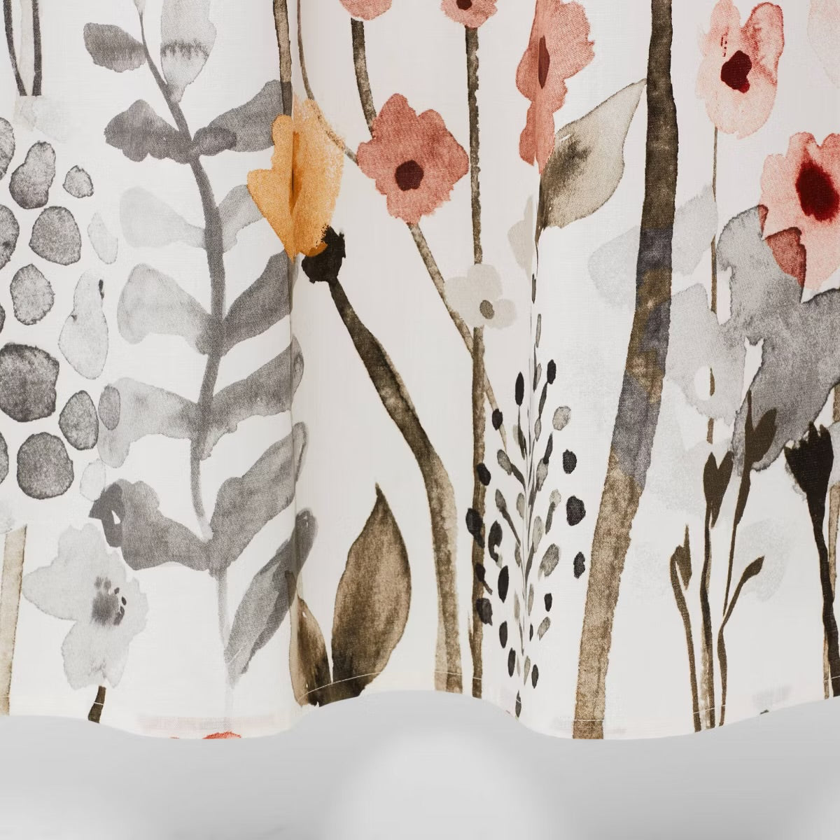 Floral Wave Shower Curtain White - Threshold