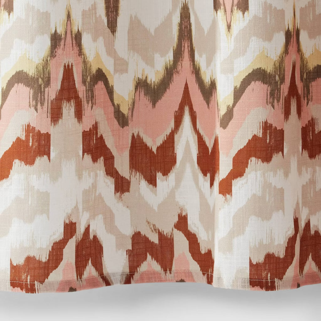 13pc Coastal Abstract Shower Curtain Set Cream/Red - Threshold