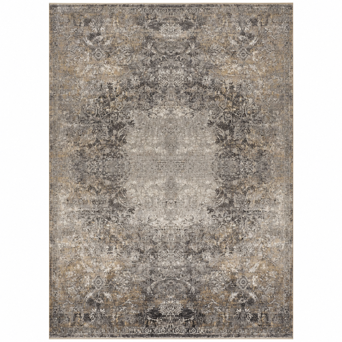 6’7” x 9’10” Feizy Sarrant Gray Area Rug
