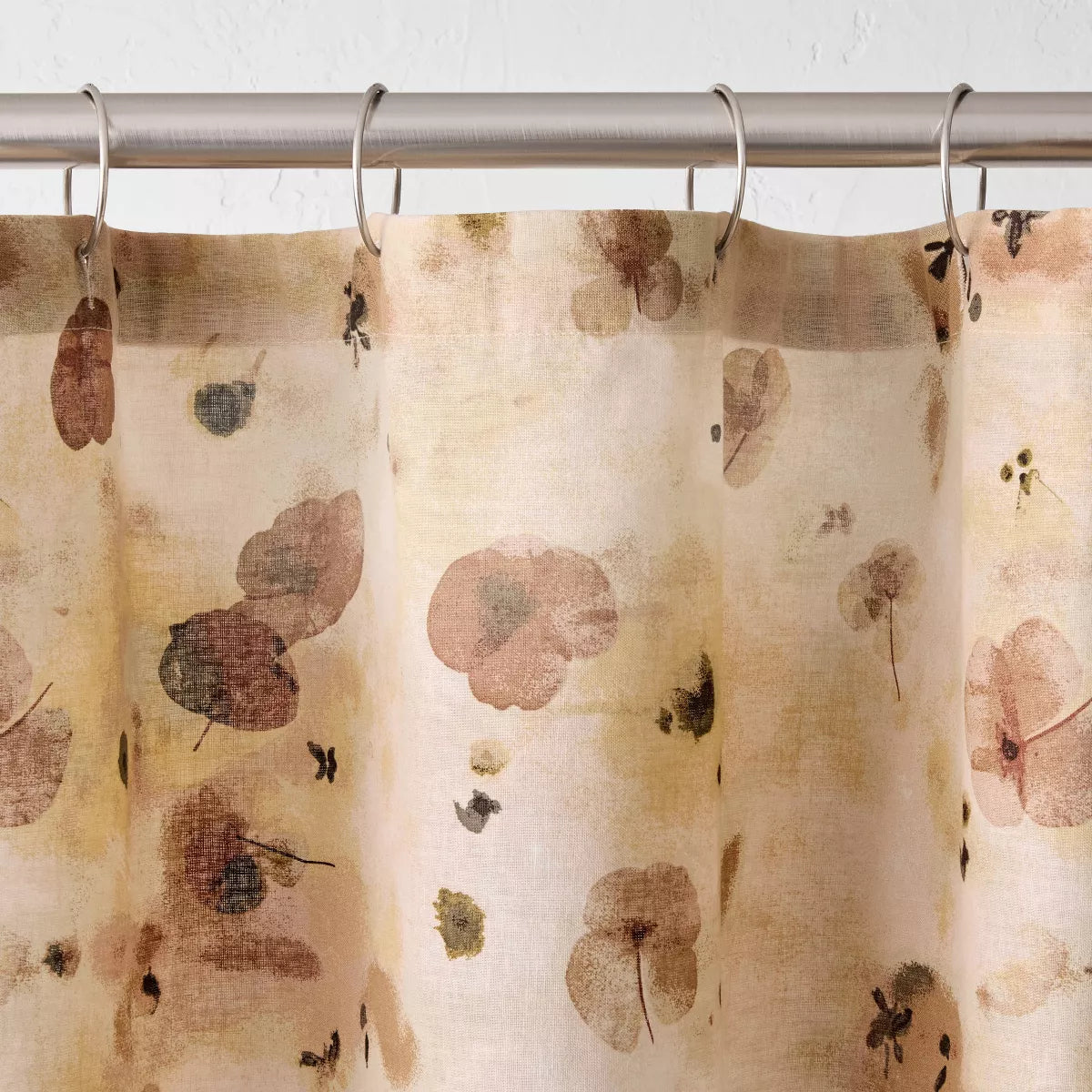 Linen Warm Washed Floral Shower Curtain - Casaluna