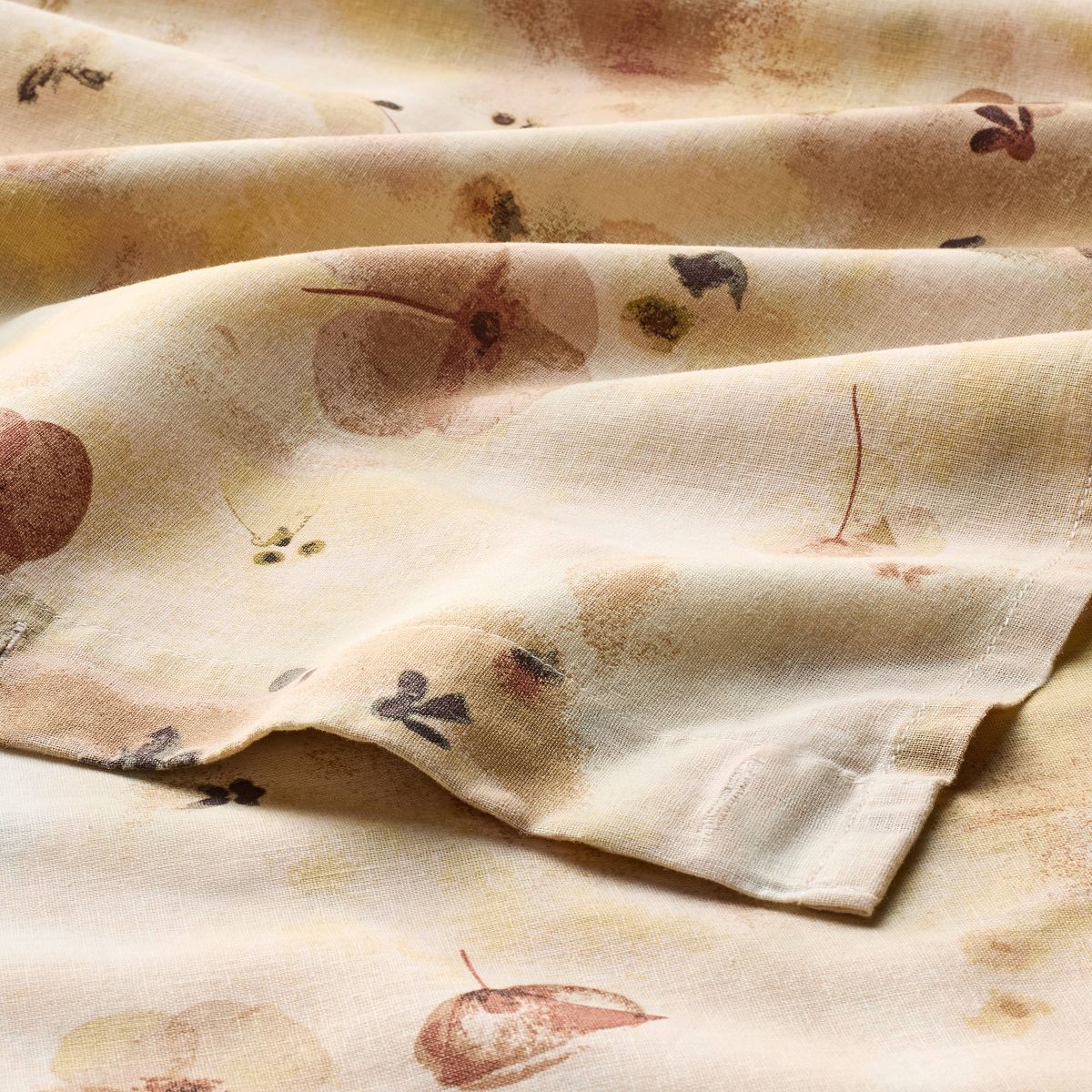 Linen Warm Washed Floral Shower Curtain - Casaluna