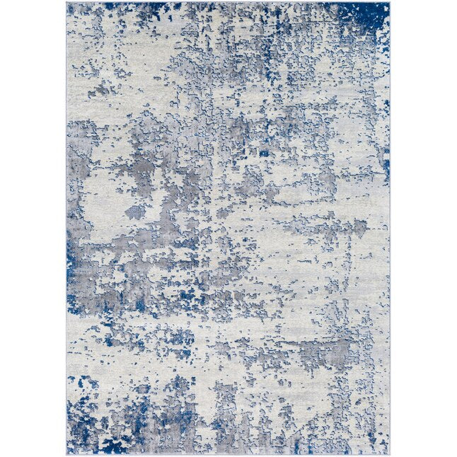 6’7” x 9’6” Monaco Gray/Blue Abstract Industrial Area Rug