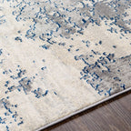 6’7” x 9’6” Monaco Gray/Blue Abstract Industrial Area Rug